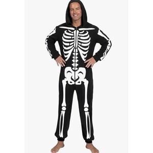 NEW Spooktacular‎ Creations Adult Men XXL Skeleton Jumpsuit Costume  Halloween